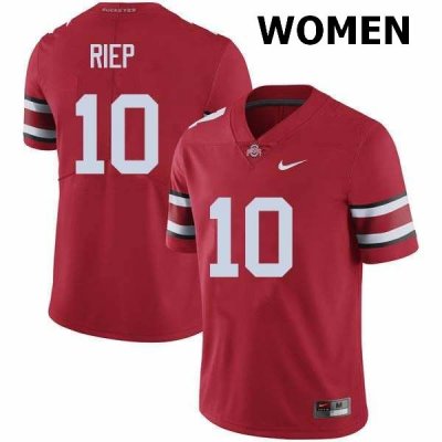 Women's Ohio State Buckeyes #10 Amir Riep Red Nike NCAA College Football Jersey New Year WQW8244UD